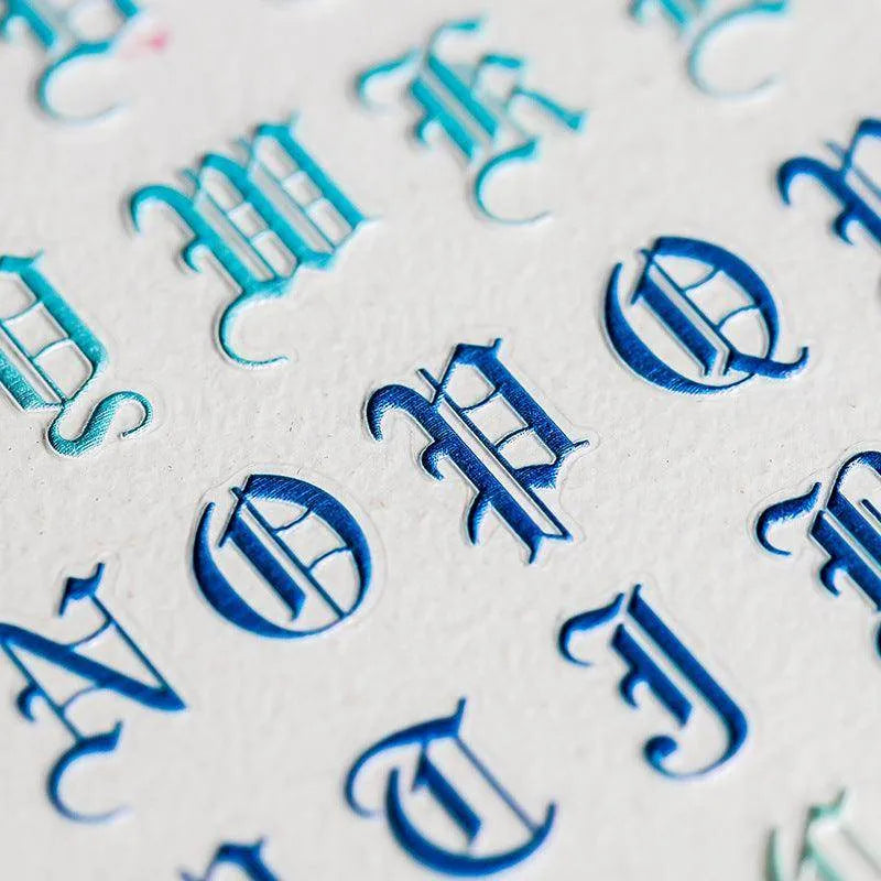 Colorful Initials Nail Art Stickers Adhesive Embossed Alphabet Sticker Decals TS681