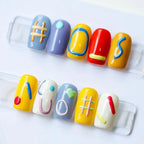 Colorful Line Symbols Nail Art Stickers Adhesive Embossed Lines Sticker Decals KX084