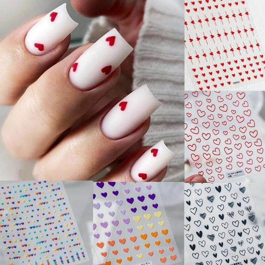 Colorful Love Nail Art Stickers Adhesive Purple Red Heart Sticker Decals TS811 - Nail MAD