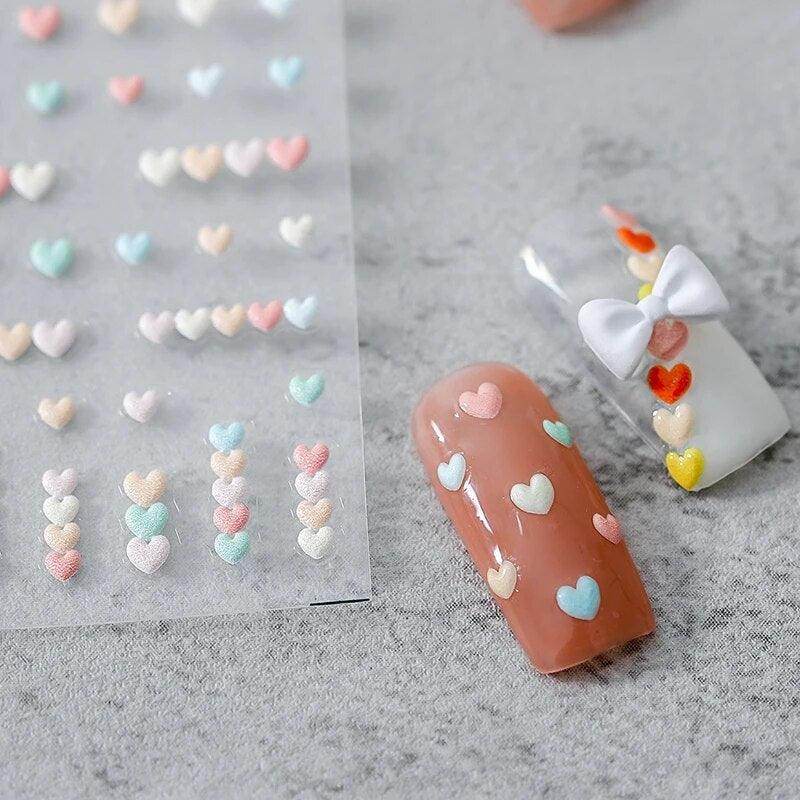 Colorful Love Nail Art Stickers Adhesive Purple Red Heart Sticker Decals TS811 - Nail MAD