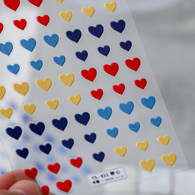 Colorful Love Nail Art Stickers Adhesive Purple Red Heart Sticker Decals TS811 - Nail MAD