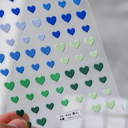 Colorful Love Nail Art Stickers Adhesive Purple Red Heart Sticker Decals TS811 - Nail MAD