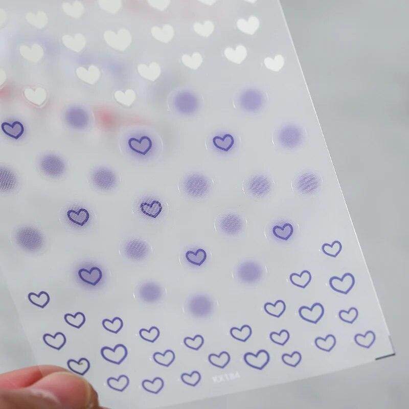 Colorful Love Nail Art Stickers Adhesive Purple Red Heart Sticker Decals TS811 - Nail MAD