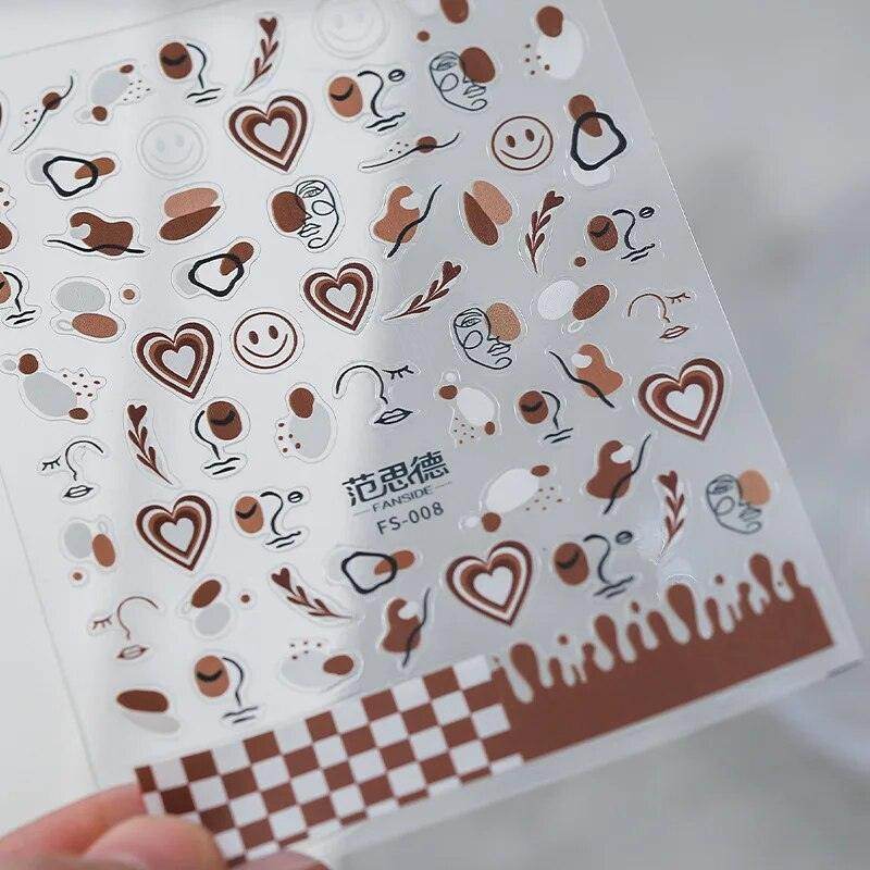 Colorful Love Nail Art Stickers Adhesive Purple Red Heart Sticker Decals TS811 - Nail MAD