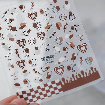 Colorful Love Nail Art Stickers Adhesive Purple Red Heart Sticker Decals TS811 - Nail MAD