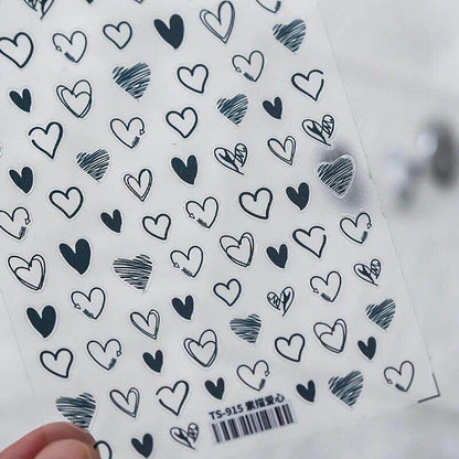 Colorful Love Nail Art Stickers Adhesive Purple Red Heart Sticker Decals TS811 - Nail MAD