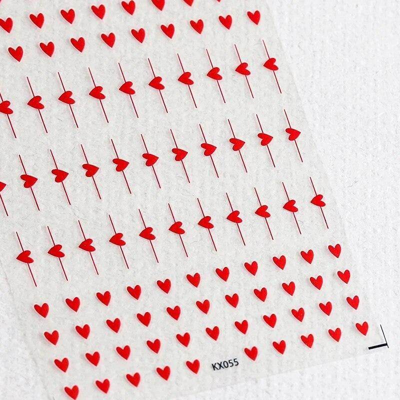 Colorful Love Nail Art Stickers Adhesive Purple Red Heart Sticker Decals TS811 - Nail MAD