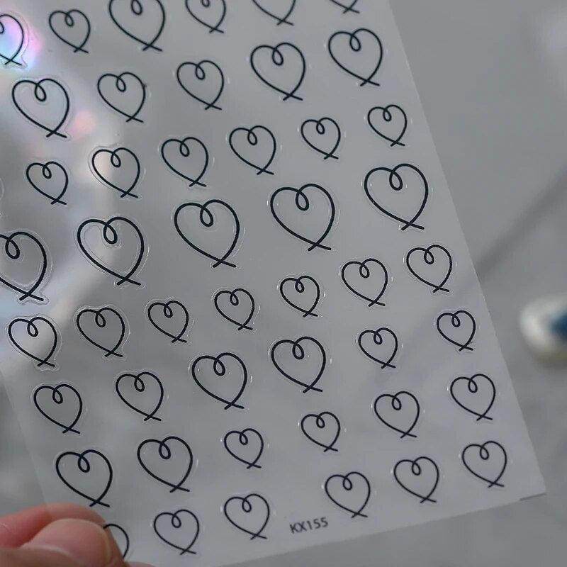 Colorful Love Nail Art Stickers Adhesive Purple Red Heart Sticker Decals TS811 - Nail MAD