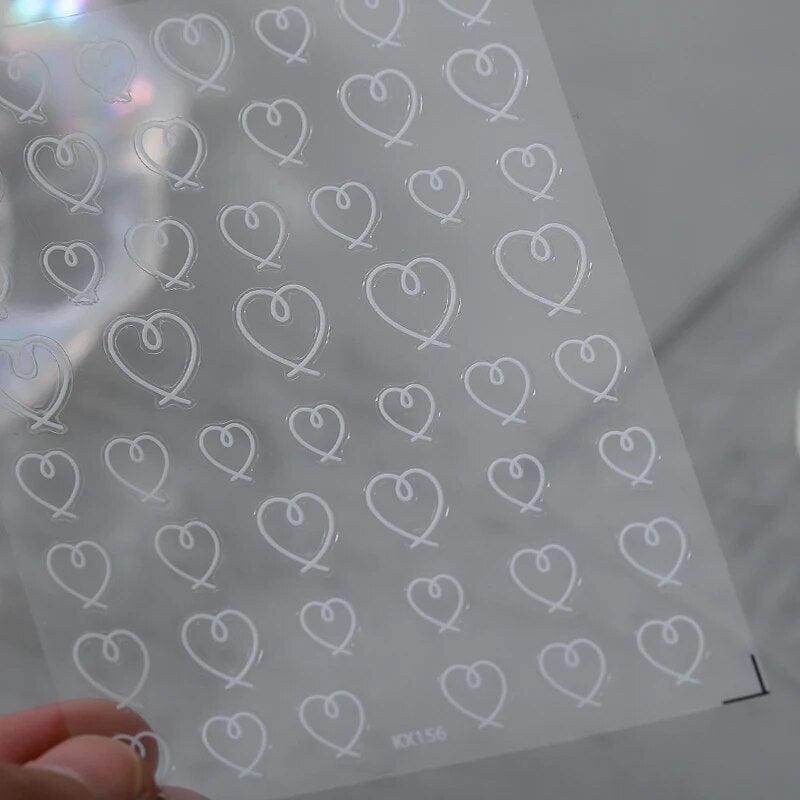 Colorful Love Nail Art Stickers Adhesive Purple Red Heart Sticker Decals TS811 - Nail MAD