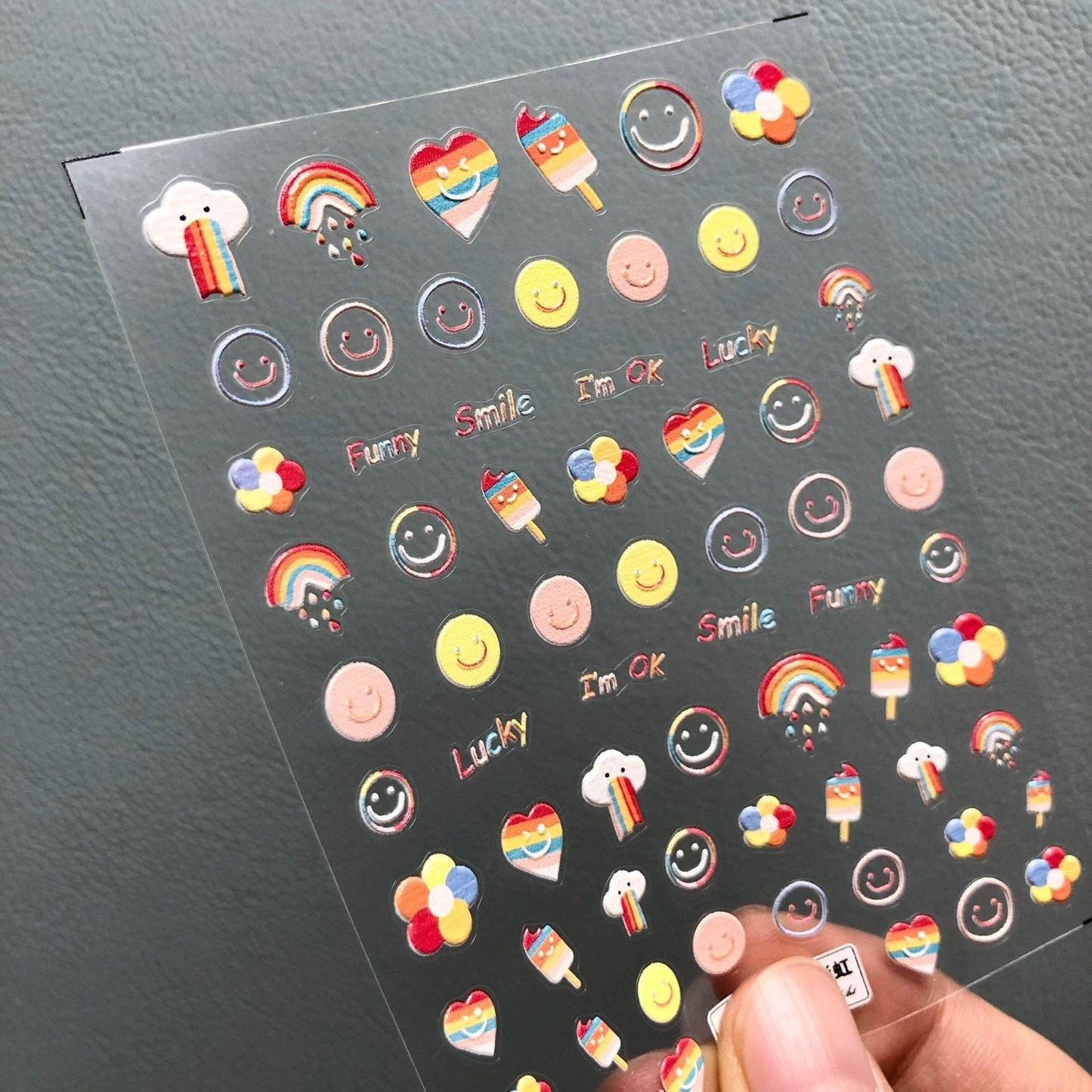 Colorful Love Nail Art Stickers Adhesive Purple Red Heart Sticker Decals TS811 - Nail MAD