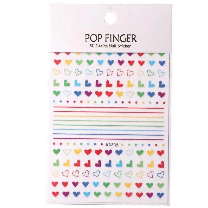 Colorful Love Nail Art Stickers Adhesive Purple Red Heart Sticker Decals TS811 - Nail MAD