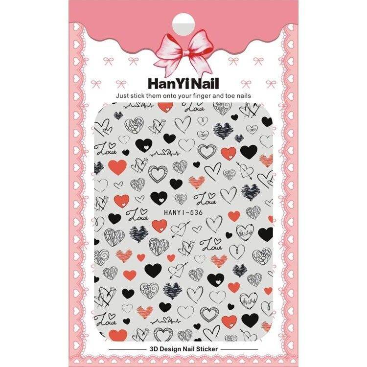Colorful Love Nail Art Stickers Adhesive Purple Red Heart Sticker Decals TS811 - Nail MAD