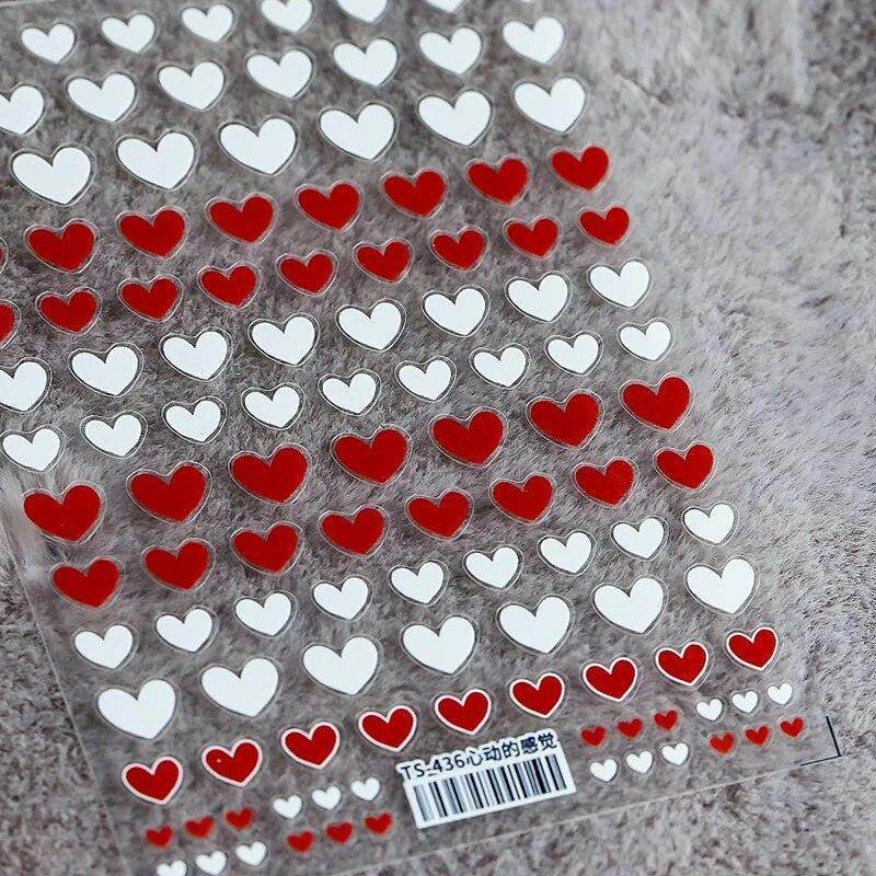 Colorful Love Nail Art Stickers Adhesive Purple Red Heart Sticker Decals TS811 - Nail MAD