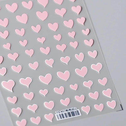 Colorful Love Nail Art Stickers Adhesive Purple Red Heart Sticker Decals TS811 - Nail MAD