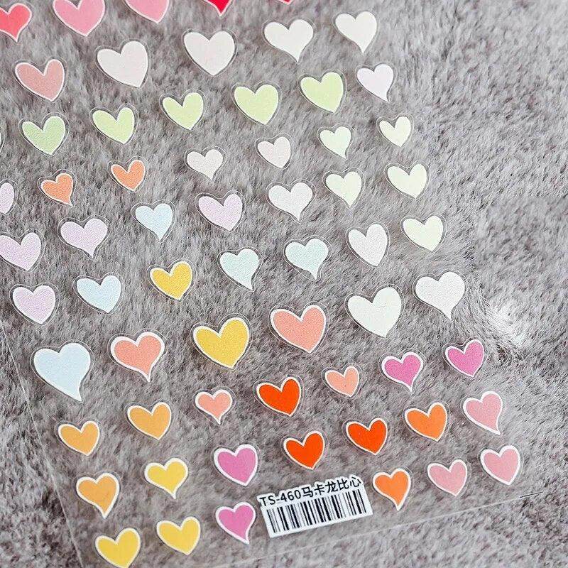 Colorful Love Nail Art Stickers Adhesive Purple Red Heart Sticker Decals TS811 - Nail MAD