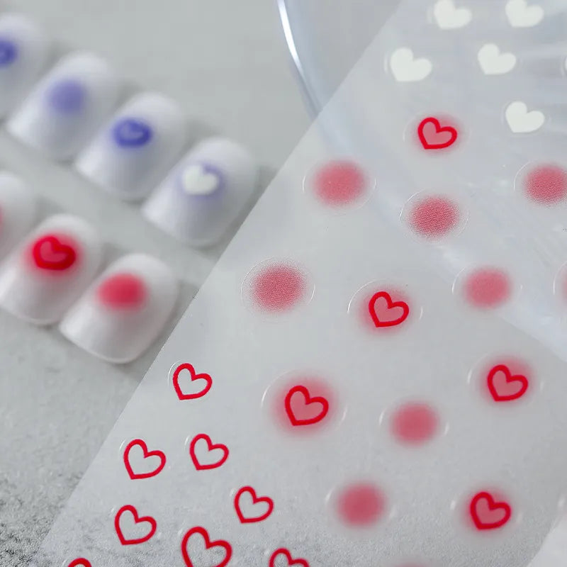 Colorful Love Nail Art Stickers Adhesive Purple Red Love Heart Sticker Decals For Valentine's Day KX055