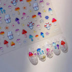 Colorful Mushroom Nail Art Stickers Fantasy Forest Adhesive Jelly Sticker Decals to3972
