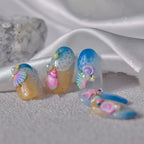 Colorful Shell Nail Art Stickers Adhesive Sea Conch Embossed Sticker Decals