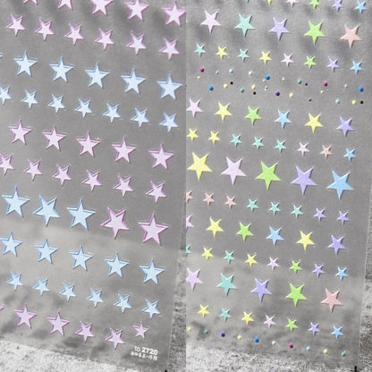 Colorful Star Nail Art Stickers Adhesive Stars Sticker Decals DIY Manicure Accessories to2720