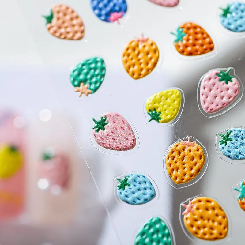 Colorful Strawberry Nail Art Stickers Fruit Adhesive Slider Sticker Decals TS1533