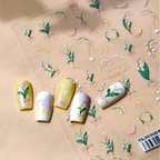 Convallaria Majalis Flower Nail Art Stickers Adhesive Slider Floral Leaf Sticker Decals
