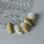 Convallaria Majalis Flower Nail Art Stickers Adhesive Slider Floral Leaf Sticker Decals 