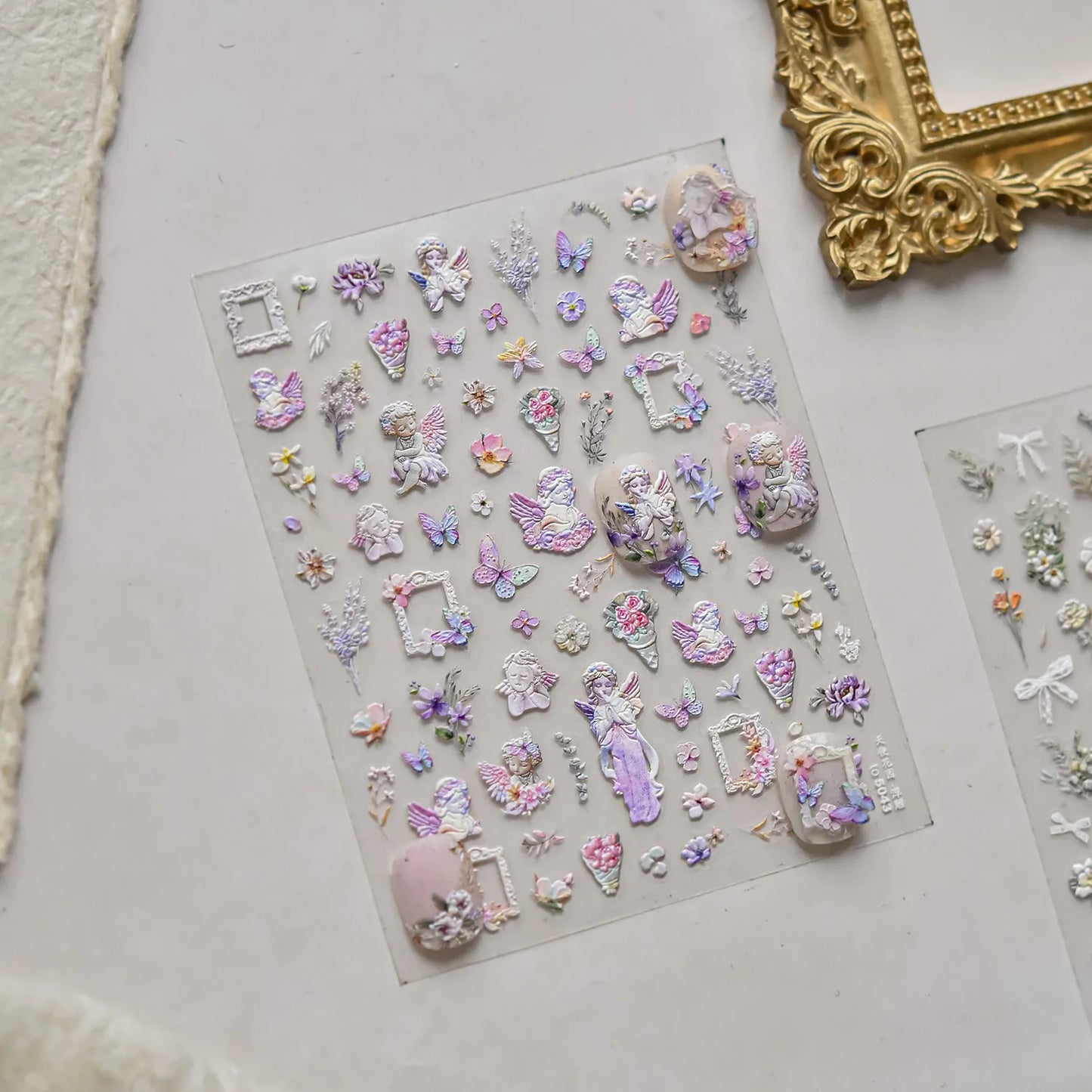 Coquette Angel & Floral 5D Nail Stickers