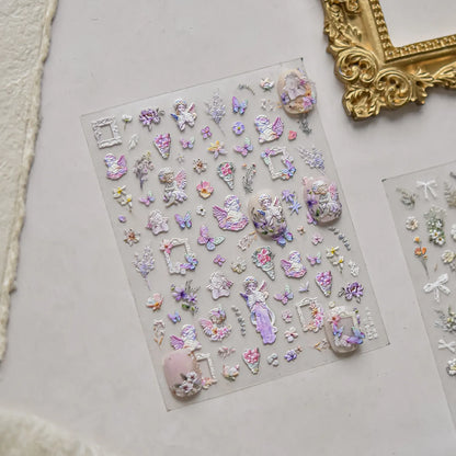 Coquette Angel & Floral 5D Nail Stickers