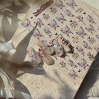 Coquette Aesthetic 5D Butterfly & Rose Nail Stickers - Holographic Script Decals