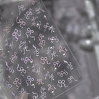 Coquette Bow Ribbon Nail Stickers | 3D Embossed Aesthetic Nail Art Decals 5261