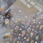 Coquette Bows & Floral Bouquet 3D Nail Art Stickers Decals