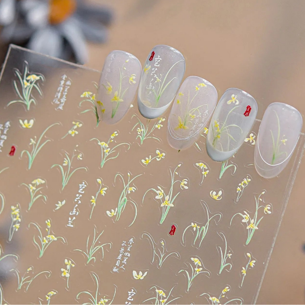 Coquette Bows & Floral Bouquet 3D Nail Art Stickers Decals