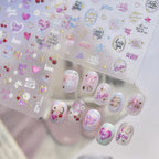 Coquette Cherry & Love Heart 3D Nail Stickers 5538