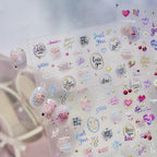Coquette Cherry & Love Heart 3D Nail Stickers 5538
