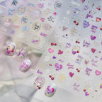 Coquette Cherry & Love Heart 3D Nail Stickers 5538