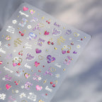 Coquette Cherry & Love Heart 3D Nail Stickers 5538