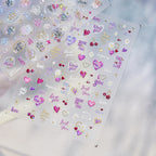 Coquette Cherry & Love Heart 3D Nail Stickers 5538