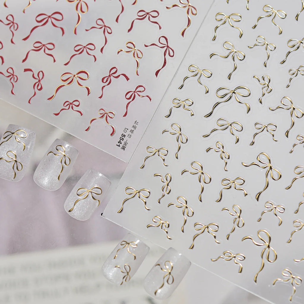 Coquette Ribbon Bow Nail Stickers 5515