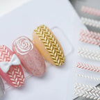 Cozy Knit Nail Art Stickers 3D Sweater Design Sticker Decals TS1125
