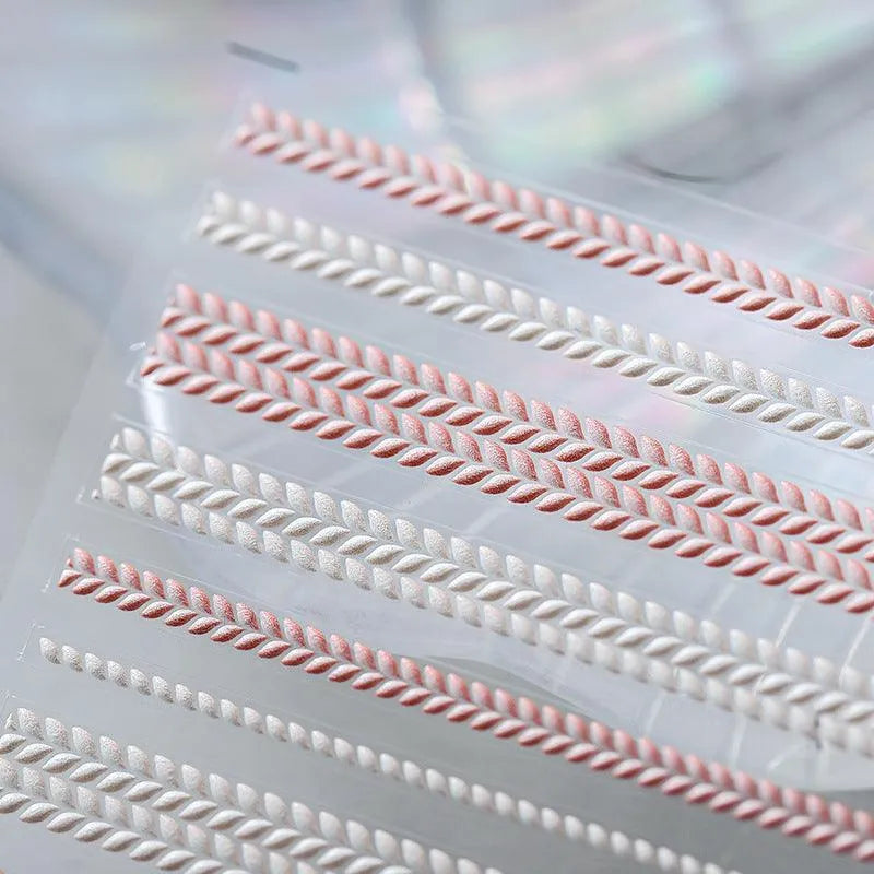 Cozy Knit Nail Art Stickers 3D Sweater Design Sticker Decals TS1125