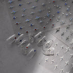 Cross Star with Rhinestones Nail Art Stickers Adhesive Embossed Sticker Decals to2944