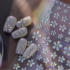 Crystal Flower Nail Art Stickers Aurora Floral Decals 6225