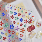 Crystal Flower Nail Art Stickers Aurora Floral Decals 6225