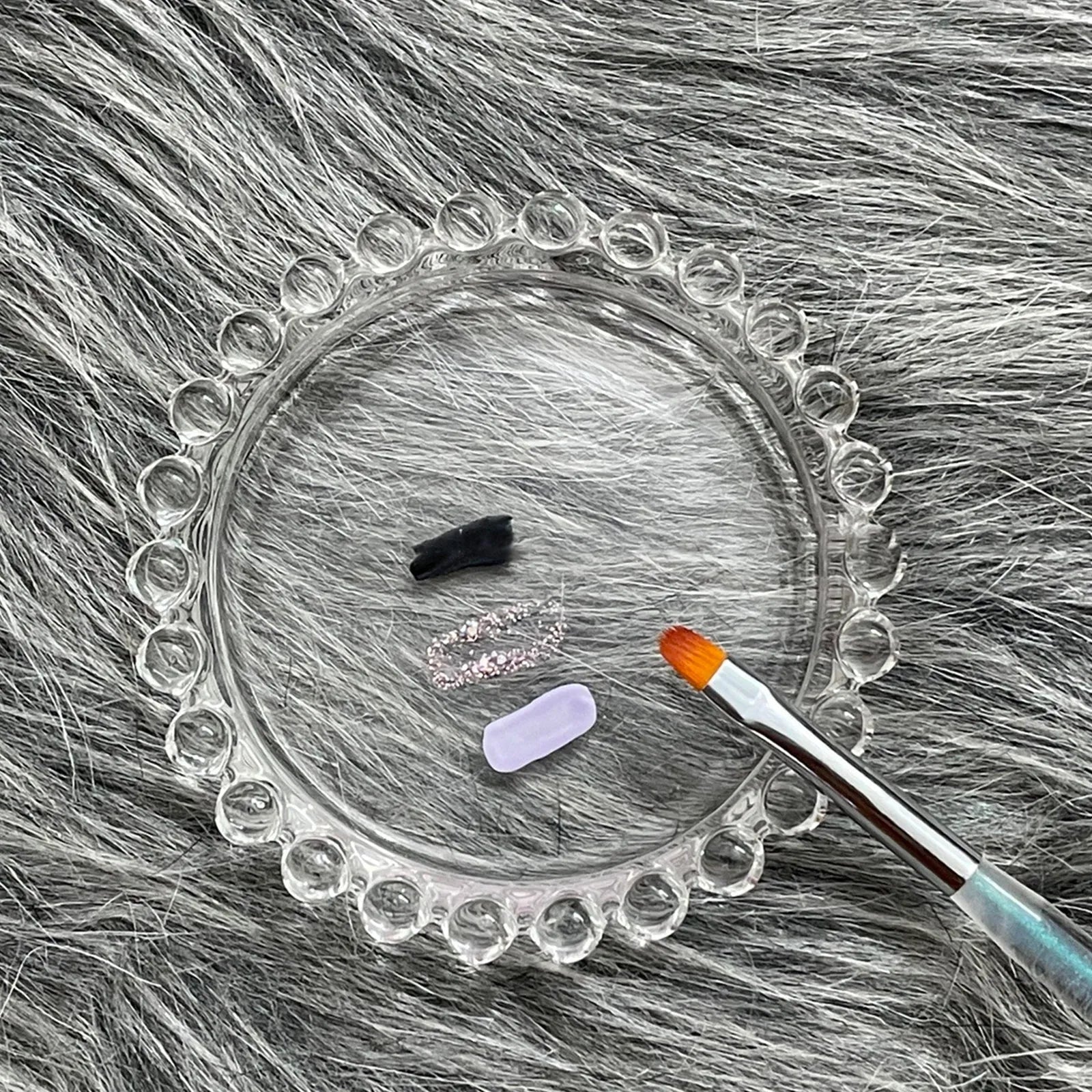 Crystal Glass Nail Art Palette & Brush Holder