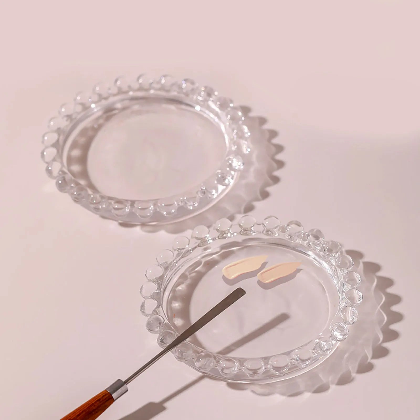 Crystal Glass Nail Art Palette & Brush Holder