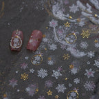 Crystal Snow Ball Nail Art Stickers Adhesive Winter Christmas Embossed Sticker Decals M808
