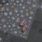 Crystal Snow Ball Nail Art Stickers Adhesive Winter Christmas Embossed Sticker Decals M808