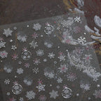 Crystal Snow Ball Nail Art Stickers Adhesive Winter Christmas Embossed Sticker Decals M808