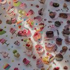 Cupcake Nail Art Stickers Adhesive Embossed Dessert Sticker Decals TA307