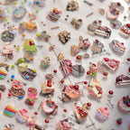 Cupcake Nail Art Stickers Adhesive Embossed Dessert Sticker Decals TA307